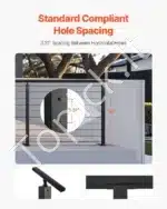 Aliumininiai trosų turėklų stulpai, juodi, 4 vnt. (914 x 25,4 x 50,8 mm) - Image 4