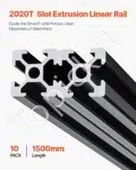 Aliuminio Profilis 2020 – Linijinis Bėgis 1500 x 20 x 20 mm (10 vnt. komplektas) - Image 2