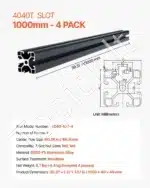 Aliuminio Profilis 4040 – Linijinis Bėgis 1000 x 40 x 40 mm (4 vnt. komplektas) - Image 7