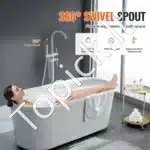 Ant grindų statomas vonios maišytuvas su dušeliu, 6.1 L/min - Image 4