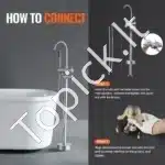 Ant grindų statomas vonios maišytuvas su dušeliu, 6.1 L/min - Image 5