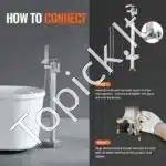 Ant grindų statomas vonios maišytuvas su dušeliu 360° - Image 5