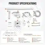 Ant grindų statomas vonios maišytuvas su dušeliu 360° - Image 6