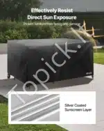 Apsauginis terasos baldų užvalkalas, 239 x 239 x 71 cm - Image 5