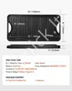 Apverčiama ketaus grilio keptuvė su BBQ danga – 492 x 218 mm - Image 7