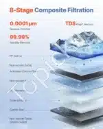 Atvirkštinio osmoso vandens filtras, 400 GPD, 8 pakopų - Image 3