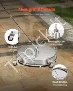 Aukšto slėgio plovimo įrenginys paviršiams valyti su 4 ratais, 465 mm - Image 5