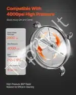 Aukšto slėgio plovimo įrenginys paviršiams valyti su 4 ratais, 465 mm - Image 3