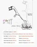 Aukšto slėgio plovimo įrenginys paviršiams valyti su 4 ratais, 535 mm - Image 7