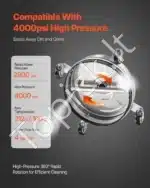 Aukšto slėgio plovimo įrenginys terasoms ir grindiniui, 325 mm, 4000 PSI - Image 3