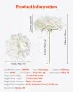 Baltos dirbtinės hortenzijos, 65 vnt. - Image 6