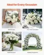 Baltos dirbtinės rožės, 60 vnt. - Image 6