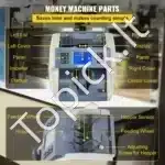 Banknotų skaičiavimo aparatas su nominalų atpažinimu, mišrių kupiūrų skaičiuoklis - Image 4