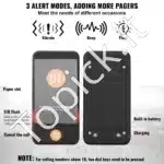 Belaidis restorano kvietimų signalas su 10 klientų kvietimo įrenginių | Vibracija & LED indikatorius | 400 m diapazonas - Image 4