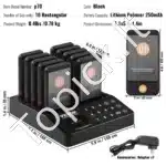 Belaidis restorano kvietimų signalas su 10 klientų kvietimo įrenginių | Vibracija & LED indikatorius | 400 m diapazonas - Image 7