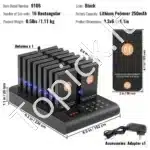 Belaidis restorano kvietimų signalas su 16 klientų kvietimo įrenginiais | Vibracija & LED indikatorius | 500 m diapazonas - Image 7