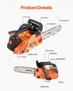 Benzininis grandininis pjūklas, 25 cm, 25 cm³, 1,02 AG - Image 3