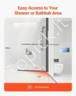 Berėmė dušo sienelė voniai, 86.4x139.7 cm - Image 6