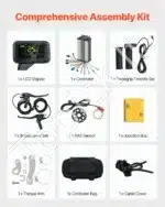 Bešepetėlis 1000 W 48V elektrinio dviračio konversijos rinkinys – 26" priekinis ratas, 420 aps./min, 650 mm - Image 5