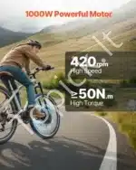 Bešepetėlis 1000 W 48V elektrinio dviračio konversijos rinkinys – 26" priekinis ratas, 420 aps./min, 650 mm - Image 7