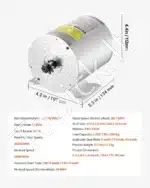 Bešepetėlis 1800 W 48 V nuolatinės srovės variklio rinkinys su valdikliu – 4500 aps./min - Image 3