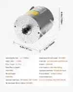 Bešepetėlis 72 V 3000 W nuolatinės srovės variklio rinkinys su valdikliu ir droseliu – 4900 aps./min - Image 3