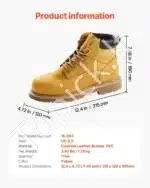 Darbo batai su plienine nosele, geltoni, dydis 43 - Image 7