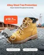 Darbo batai su plienine nosele, geltoni, dydis 44 - Image 3