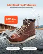 Darbo batai su plienine nosele vyrams, atsparūs slydimui, EU 47 (JAV 13), geltoni - Image 3