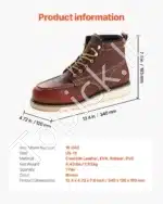 Darbo batai su plienine nosele vyrams, atsparūs slydimui, EU 47 (JAV 13), geltoni - Image 7