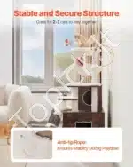 Daugiafunkcis kačių draskyklės medis – 575 × 500 × 1380 mm - Image 6