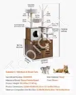 Daugiafunkcis kačių draskyklės medis – 575 × 500 × 1380 mm - Image 7