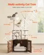 Daugiafunkcis kačių draskyklės medis – 575 × 500 × 1380 mm - Image 2