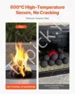 Dekoratyviniai keramikiniai akmenys ugniakurui, 12 vnt., 10,2 cm - Image 3