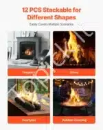 Dekoratyviniai keramikiniai akmenys ugniakurui, 12 vnt., 10,2 cm - Image 6