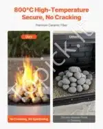 Dekoratyviniai keramikiniai akmenys ugniakurui, 30 vnt., 5,1-7,6 cm - Image 3