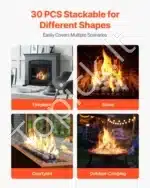 Dekoratyviniai keramikiniai akmenys ugniakurui, 30 vnt., 5,1-7,6 cm - Image 6