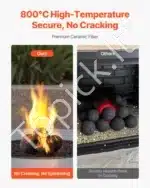 Dekoratyviniai keramikiniai akmenys ugniakurui, 6 vnt., 12,7 cm - Image 3