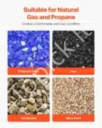 Dekoratyviniai keramikiniai akmenys ugniakurui, 6 vnt., 12,7 cm - Image 5