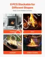 Dekoratyviniai keramikiniai akmenys ugniakurui, 6 vnt., 12,7 cm - Image 6