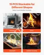 Dekoratyviniai lavos akmenys ugniakurui, 25 vnt., 5 cm - Image 6