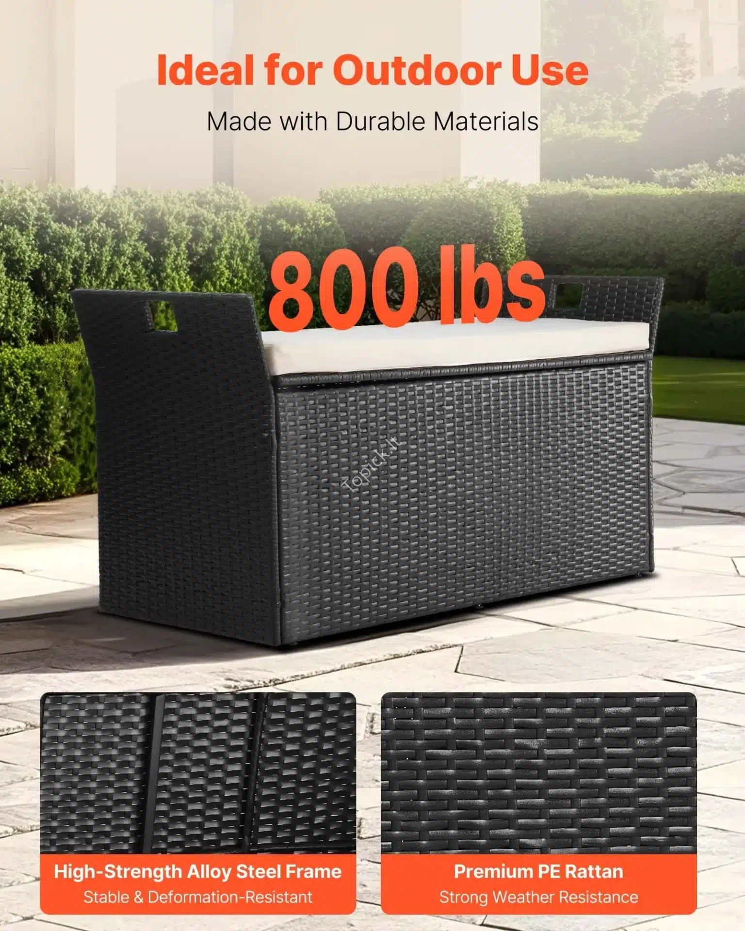 Dėžė-suoliukas iš PE ratano, 125 x 55 x 70 cm topick (4) Dėžė-suoliukas iš PE ratano, 125 x 55 x 70 cm - Image 3