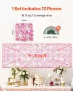 Dirbtinė augalų siena su 3D gėlėmis – 12 dalių rinkinys - Image 6