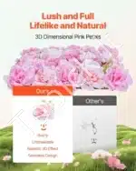 Dirbtinė augalų siena su 3D gėlėmis – 12 dalių rinkinys - Image 2