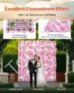 Dirbtinė augalų siena su 3D gėlėmis – 12 dalių rinkinys - Image 3