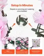 Dirbtinė augalų siena su 3D gėlėmis – 12 dalių rinkinys - Image 4