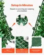 Dirbtinė augalų siena – 12 dalių rinkinys, 50 x 50 cm - Image 4