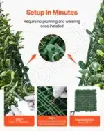 Dirbtinė augalų siena – 3 x 1 m, 45 mm storio - Image 4