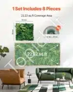 Dirbtinė augmenijos sienelė 8 vnt. rinkinys, 50 × 50 × 5 cm - Image 6