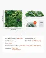 Dirbtinė augmenijos sienelė 8 vnt. rinkinys, 50 × 50 × 5 cm - Image 7